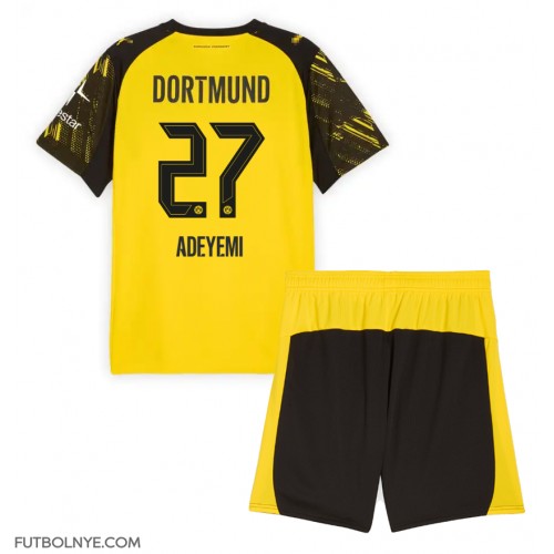 Camiseta Borussia Dortmund Karim Adeyemi #27 Primera Equipación para niños 2025-26 manga corta (+ pantalones cortos)